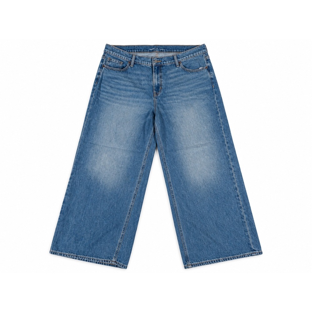 Old Navy Drapey Denim Mid-Rise Baggy Wide Leg Jeans Blue Size 20 NWT